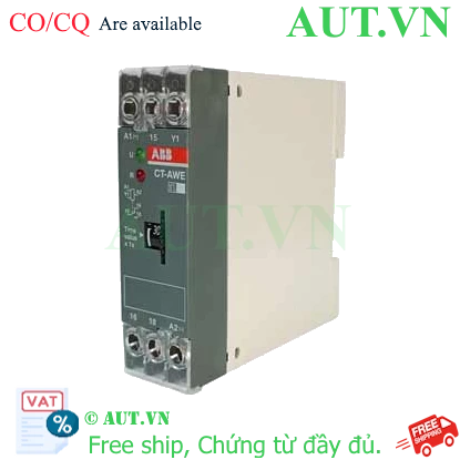 Ảnh của Tiếp điểm phụ trễ thời gian ngắt xung bằng điện áp phụ ABB 1SVR550141R1100 (CT-AWE) 