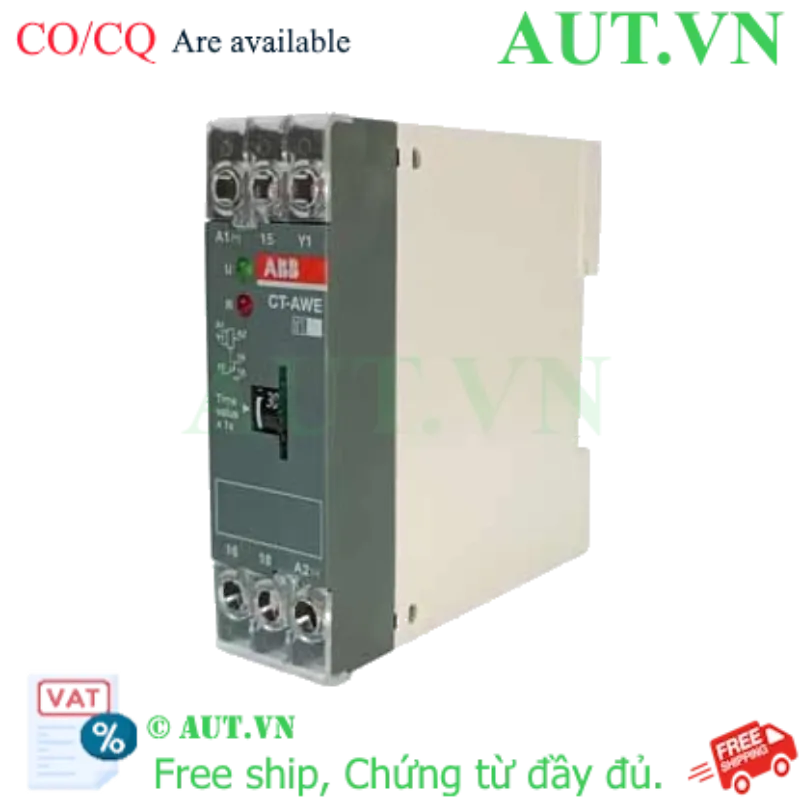 Ảnh của Tiếp điểm phụ trễ thời gian ngắt xung bằng điện áp phụ ABB 1SVR550141R1100 (CT-AWE) 