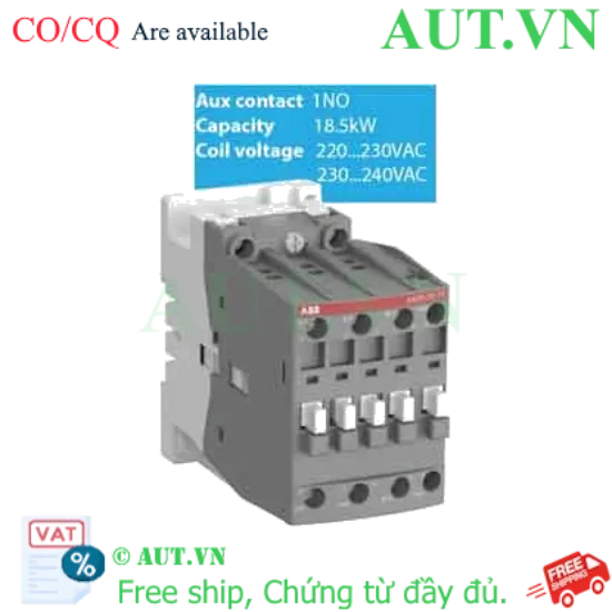 Ảnh của Khởi động từ ABB AX40-30-10-80 (60A, 18.5kW, 220V) - Chính hãng, Độ bền cao, Vận hành ổn định