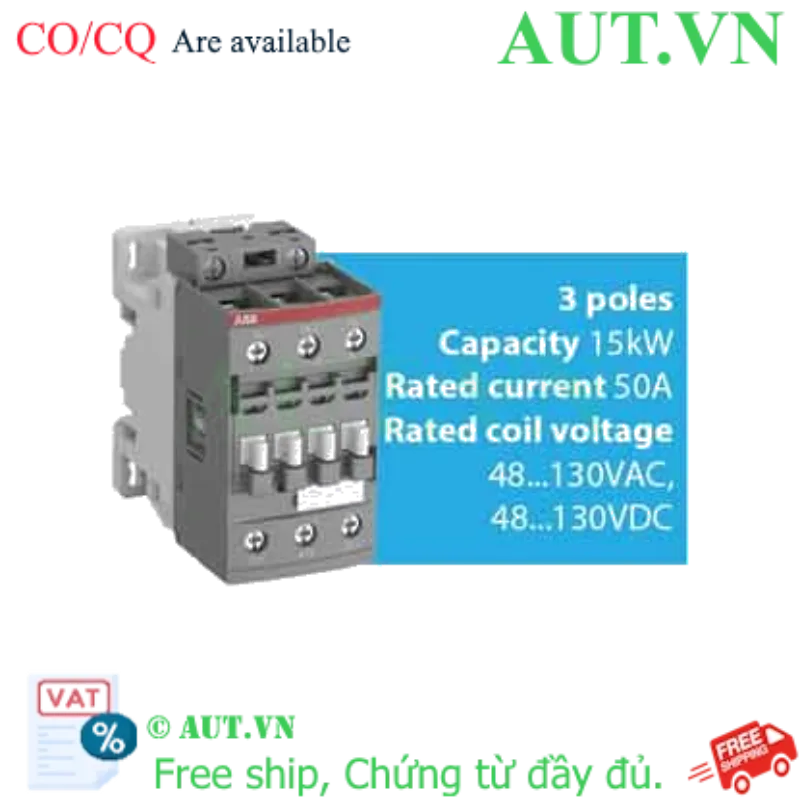 Ảnh của Khởi động từ ABB AF30-30-00-12 (15kW - 50A) | Cuộn hút AC/DC 48-130V | Tiết kiệm điện - AUT VN