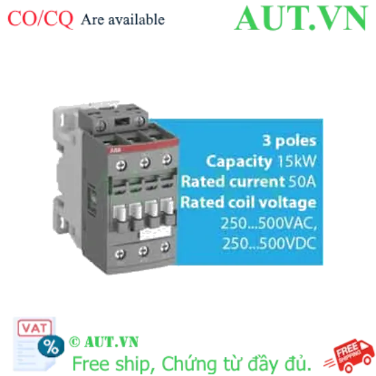 Ảnh của Khởi động từ ABB AF30-30-00-14 | 15kW - 50A | Cuộn Hút AC/DC Đa Năng - AUT VN