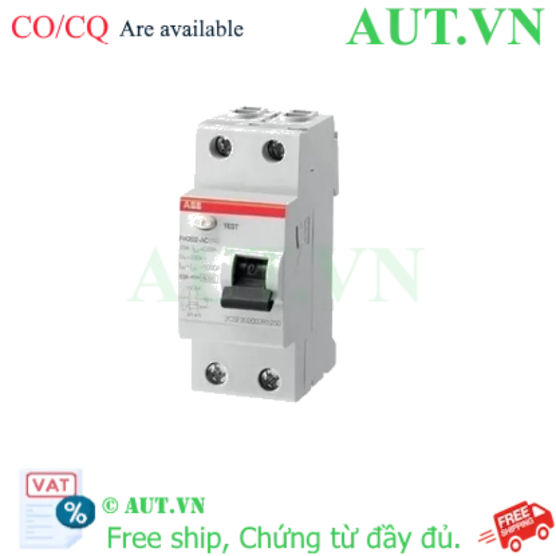 Ảnh của 2CSF202006R1630 – CB chống rò ABB FH202 AC-63/0.03 30mA 63A 2P