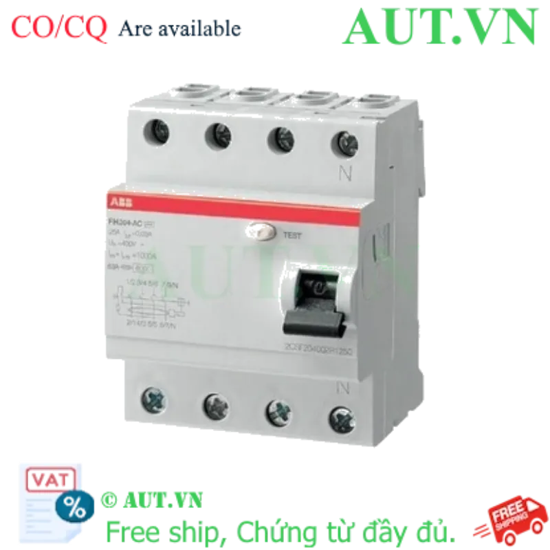 Ảnh của 2CSF204006R1250 – CB chống rò ABB FH204 AC-25/0.03 30mA 25A 4P