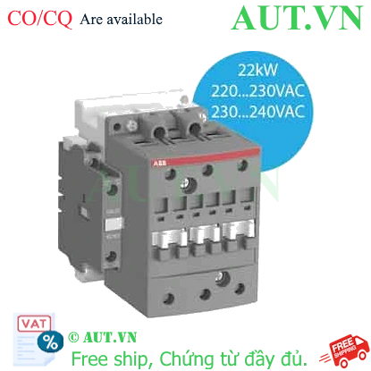 Ảnh của Công tắc tơ 3 cực điều khiển tụ bù AC 22...37kW có tiếp điểm phụ ABB 1SBL351074R8011 (AX50-30-11-80) 
