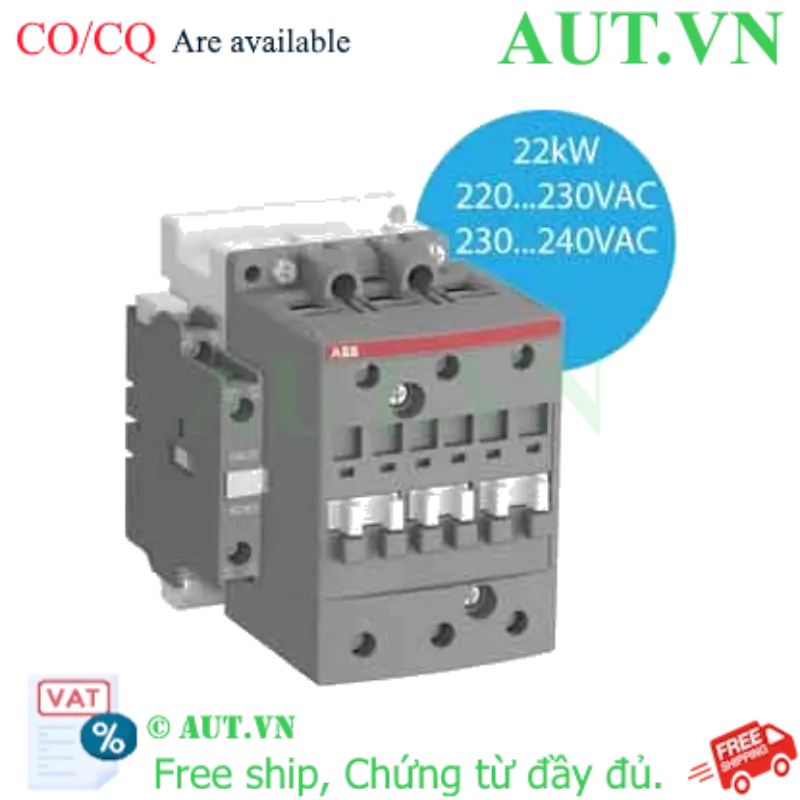 Ảnh của Contactor Tụ Bù ABB AX50-30-11-80 (100A, 22-37kW) - Chống Dòng Xung | AUT VN