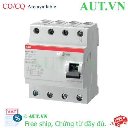 Ảnh của 2CSF204006R3250 – CB chống rò ABB FH204 AC-25/0.3 300mA 25A 4P
