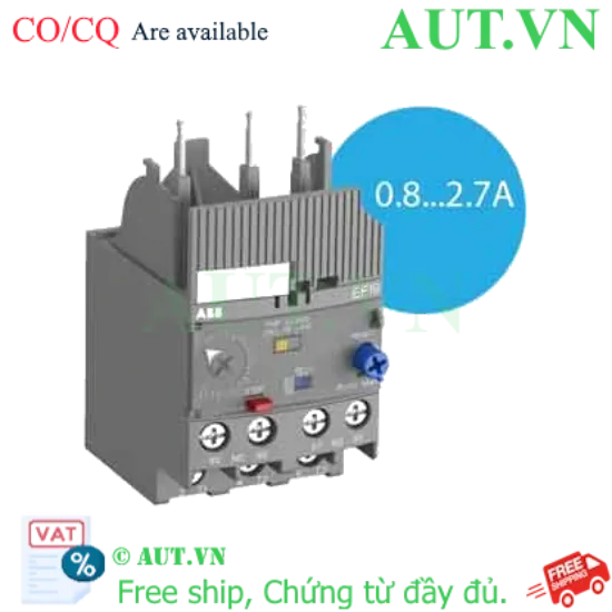 Ảnh của Rơ le bảo vệ dòng 0.1...45A ABB 1SAX121001R1103 (EF19 2.7A) 