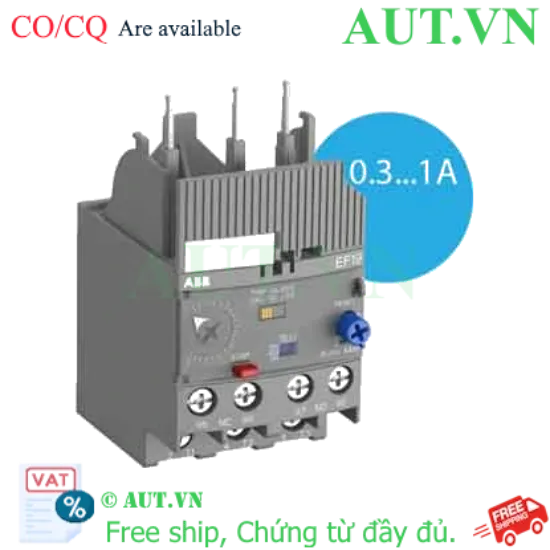 Ảnh của Rơ le bảo vệ dòng 0.1...45A ABB 1SAX121001R1102 (EF19 1.0A) 