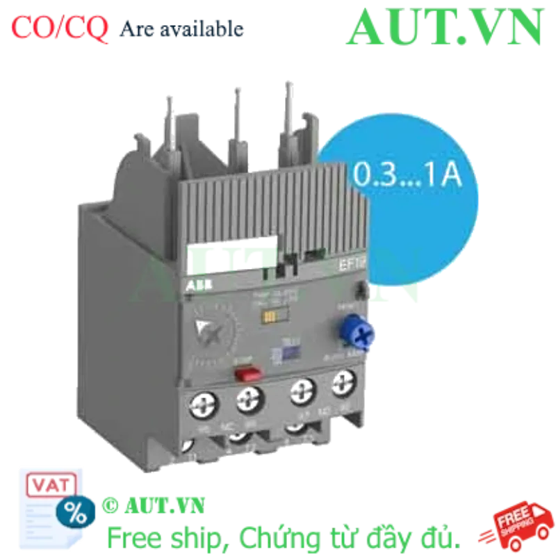 Ảnh của Rơ le bảo vệ dòng 0.1...45A ABB 1SAX121001R1102 (EF19 1.0A) 