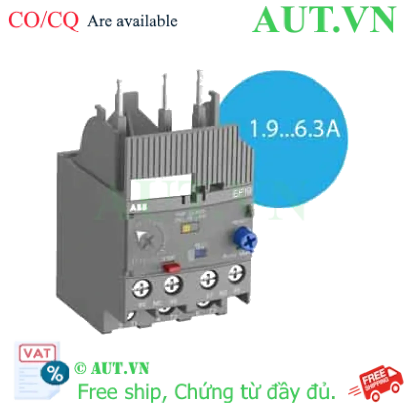 Ảnh của Rơ le bảo vệ dòng 0.1...45A ABB 1SAX121001R1104 (EF19 6.3A) 