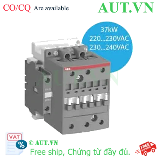 Ảnh của Công tắc tơ 3 cực điều khiển tụ bù AC 22...37kW có tiếp điểm phụ ABB 1SBL411074R8011 (AX80-30-11-80) 