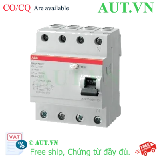 Ảnh của 2CSF204005R1900 – CB chống rò ABB F204 AC-100/0.03 30mA 100A 4P
