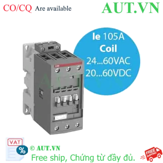 Ảnh của Contactor ABB AF65-30-00-11 (1SBL387001R1100) - Khởi Động Từ 105A, 30kW, Cuộn Hút AC/DC Đa Năng