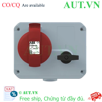 Ảnh của 2CMA167631R1000 – Ổ cắm + khóa liên động ngang ABB 316MHS6 16A 3P+E 380-415V IP44
