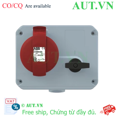 Ảnh của 2CMA167631R1000 – Ổ cắm + khóa liên động ngang ABB 316MHS6 16A 3P+E 380-415V IP44