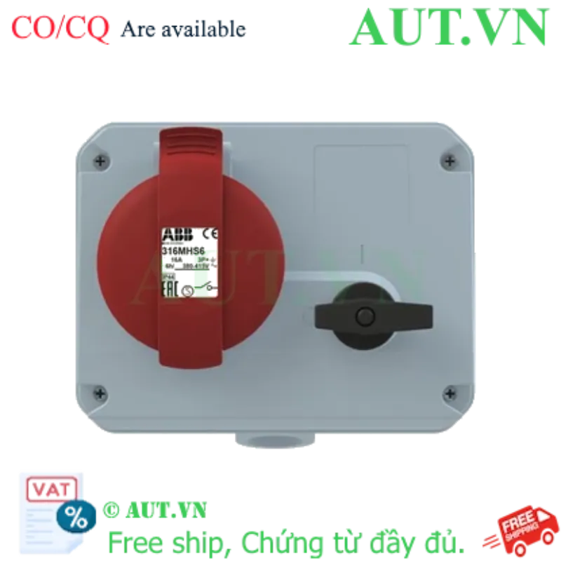 Ảnh của 2CMA167631R1000 – Ổ cắm + khóa liên động ngang ABB 316MHS6 16A 3P+E 380-415V IP44