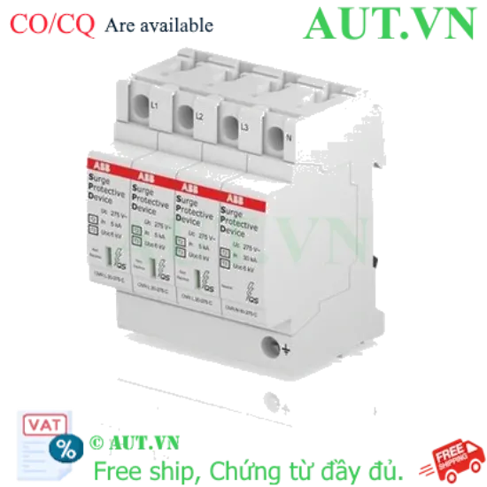Ảnh của 2CTB803973R1200 – CB chống sét ABB OVRT2-T3 3N20-275 P QS 3P+N 20kA