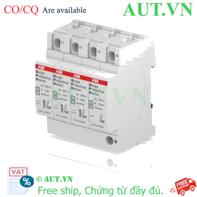 Ảnh của 2CTB803973R1200 – CB chống sét ABB OVRT2-T3 3N20-275 P QS 3P+N 20kA
