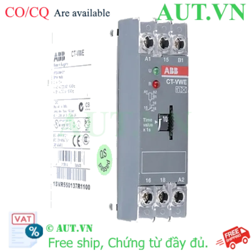 Ảnh của 1SVR550130R4100 – Rờ le thời gian ABB CT-VWE 0.3-30s 110V AC