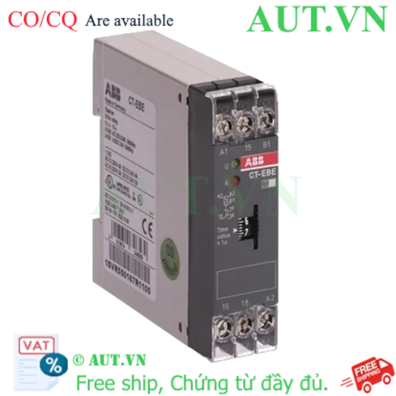 Ảnh của 1SVR550160R1100 – Rờ le thời gian ABB CT-EBE 0.1-10s 110V AC