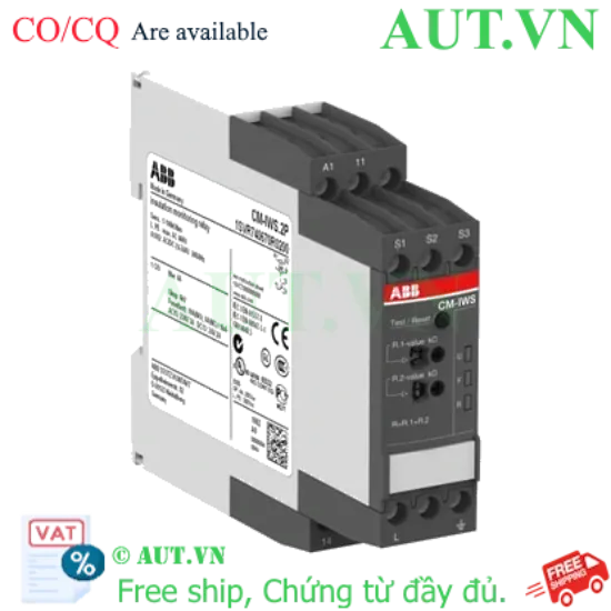 Ảnh của 1SVR740670R0200 – Rờ le bảo vệ pha ABB CM-IWS.2P 1-100kOhm, 24-240VAC/DC