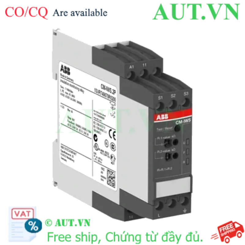 Ảnh của 1SVR740670R0200 – Rờ le bảo vệ pha ABB CM-IWS.2P 1-100kOhm, 24-240VAC/DC