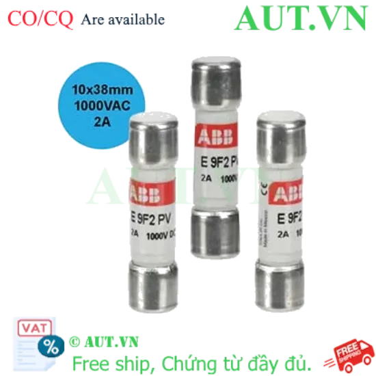 Ảnh của Cầu chì ống 2A 2CSM213466R1801 ABB 10x38mm, 1000VDC