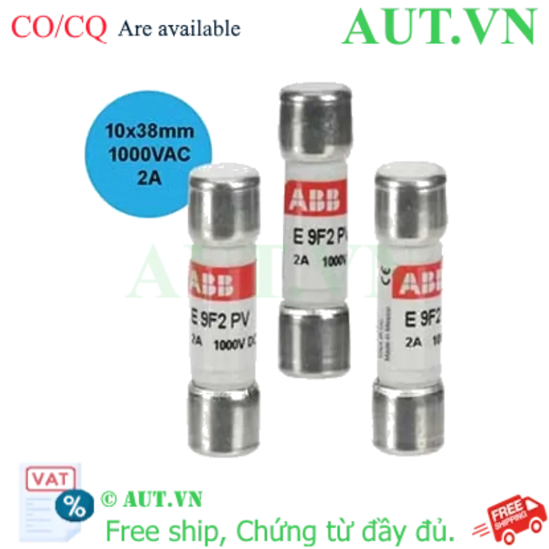Ảnh của Cầu chì ống 2A 2CSM213466R1801 ABB 10x38mm, 1000VDC
