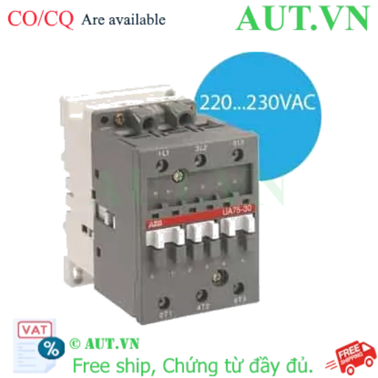 Ảnh của Công tắc tơ 3 cực điều khiển tụ bù 33...50kvar ABB 1SBL411022R8000 (UA75-30-00 220-230V 50Hz / 230-240V 60Hz) 