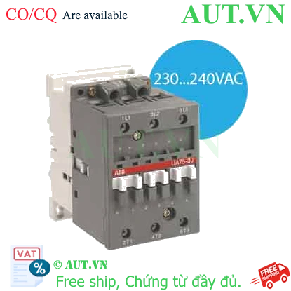 Ảnh của Công tắc tơ 3 cực điều khiển tụ bù 33...50kvar ABB 1SBL411022R8800 (UA75-30-00 230-240V 50Hz / 240-260V 60Hz) 