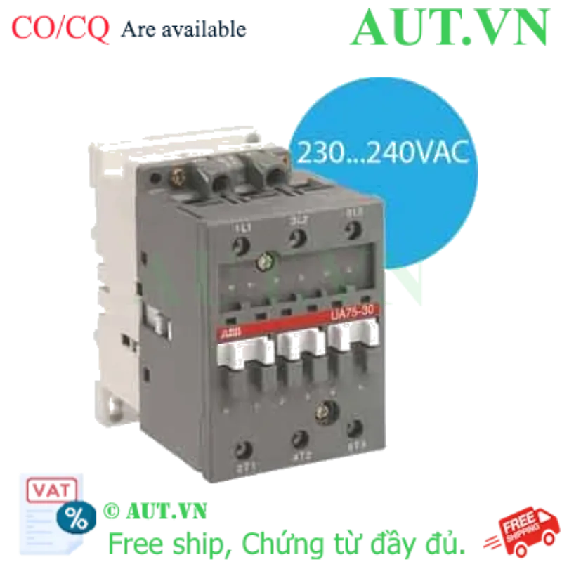Ảnh của Công tắc tơ 3 cực điều khiển tụ bù 33...50kvar ABB 1SBL411022R8800 (UA75-30-00 230-240V 50Hz / 240-260V 60Hz) 