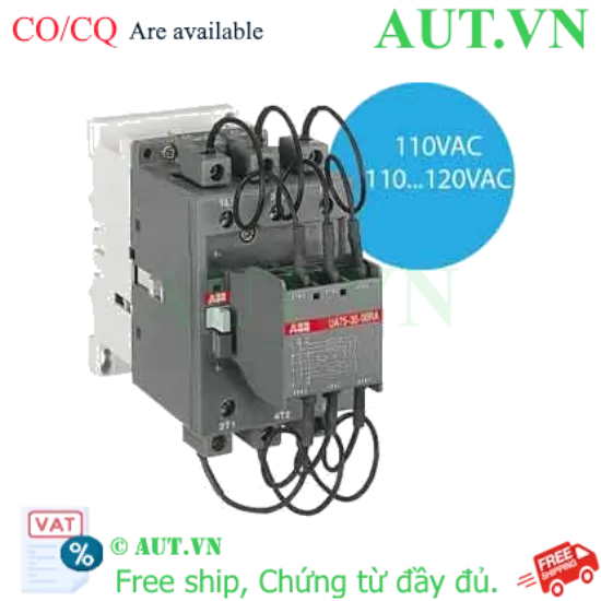 Ảnh của Công tắc tơ 3 cực điều khiển tụ bù AC 40...60kvar ABB 1SBL411024R8400 (UA75-30-00RA 110V 50Hz / 110-120V 60Hz) 