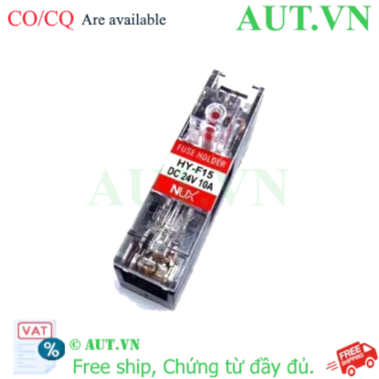 Ảnh của Đế Cầu Chì Hanyoung Nux HY-F15-1D (10A - 24VDC) Có Đèn LED Báo Lỗi, Lắp Thanh Ray DIN