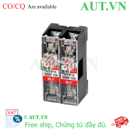 Ảnh của Đế Cầu Chì Hanyong Nux HY-F15-2A | 15A 250VAC | Có Đèn LED Báo Đứt, Lắp Ray DIN