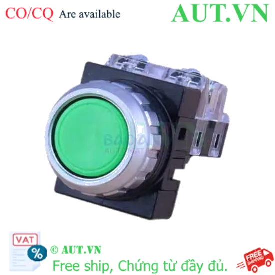 Ảnh của Công tắc nút nhấn Hanyoung Nux CRF-F25M1G - Màu Xanh Lá, 1NO+1NC, Nhấn Nhả