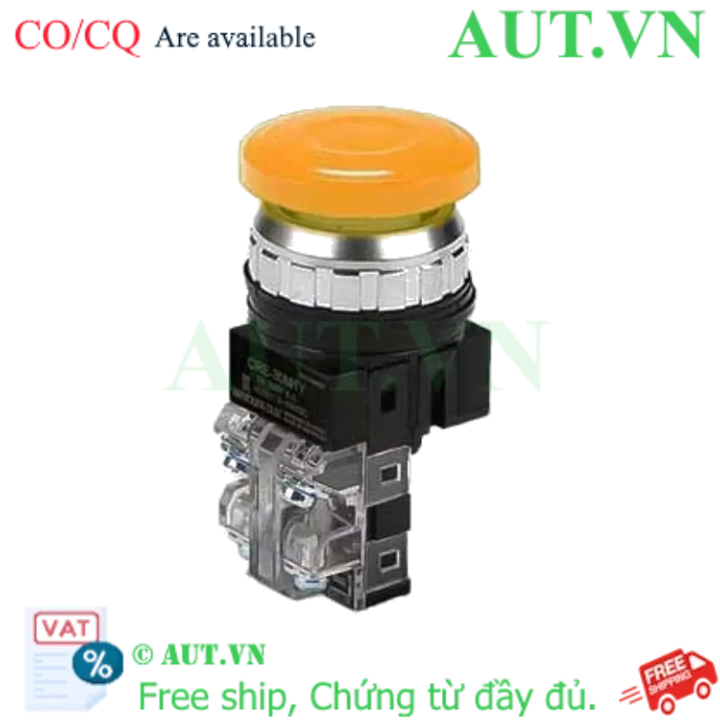 Ảnh của Nút Dừng Khẩn Cấp Hanyoung CRE-30M1Y | Đầu Nấm Vàng, 1NO+1NC, D30mm