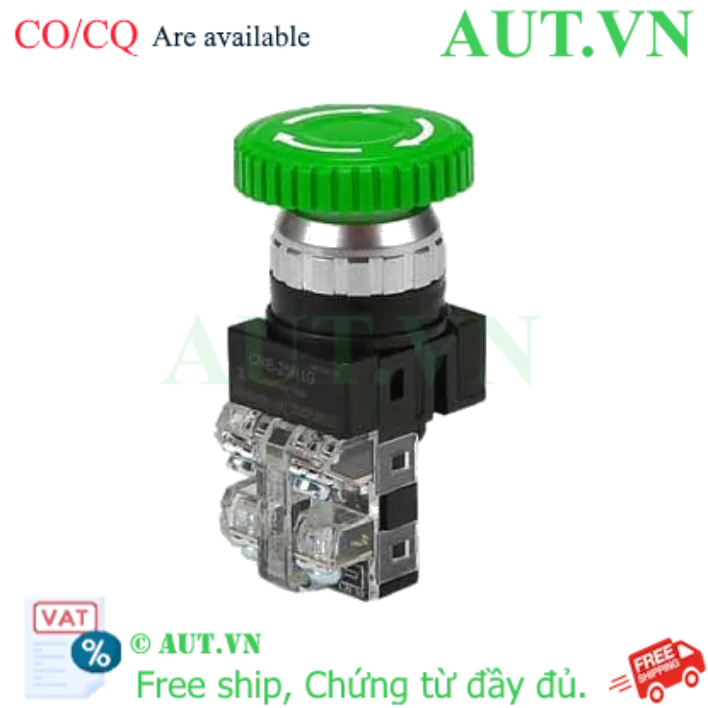 Ảnh của Nút Dừng Khẩn Cấp Hanyoung Nux CRE-25R1G - Đầu Nấm Xanh, 1NO+1NC, D25
