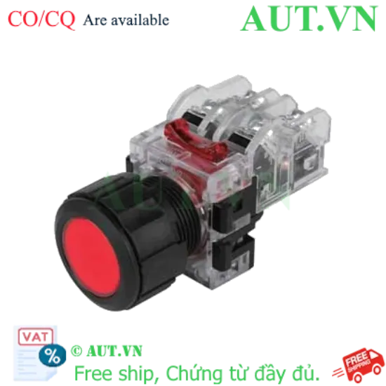 Ảnh của Nút Nhấn Hanyoung MRF-KM1R Phi 25 | Vành Bảo Vệ Chống Nhấn Nhầm, Nhấn Nhả, 1NO+1NC (Đỏ)
