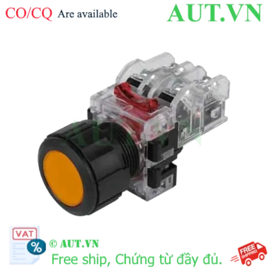 Ảnh của Nút Nhấn Hanyoung Nux MRF-KM1Y Phi 25mm - Nhấn Nhả, 1NO+1NC, Có Vành Bảo Vệ | AUT VN