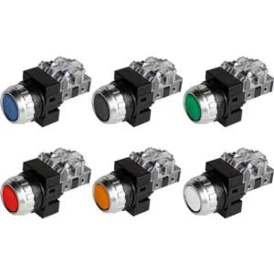 Ảnh của Nút Nhấn Hanyoung Nux CRF-F25M2R Phi 25mm: 2NO+2NC, Nhấn Nhả, Chống Nhấn Nhầm - Màu Đỏ