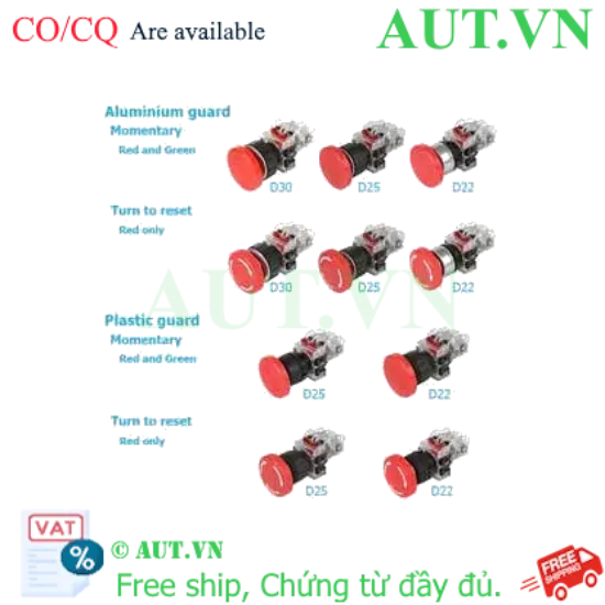 Ảnh của Nút Nhấn Dừng Khẩn Cấp Hanyong Nux MRE-TM1R | Phi 22mm, 1NO+1NC, IP65