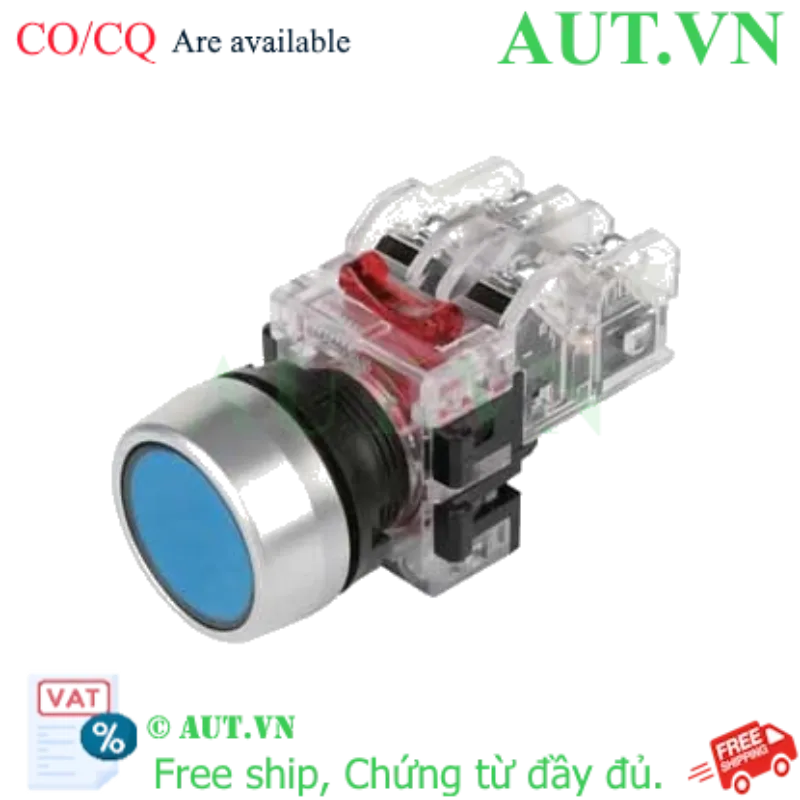 Ảnh của Nút Nhấn Hanyoung Nux MRF-RM1A | Phi 22, 1NO+1NC, Nhấn Nhả Màu Xanh Siêu Bền