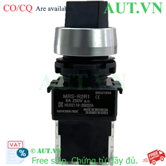 Ảnh của Công Tắc Xoay Hanyong Nux MRS-R2R1 - 2 Vị Trí Có Hồi, 1NO+1NC, Phi 22.5mm Chính Hãng