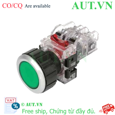 Ảnh của Công tắc nút nhấn Hanyoung Nux MRF-AM1G Phi 30, Xanh Lá, 1NO+1NC