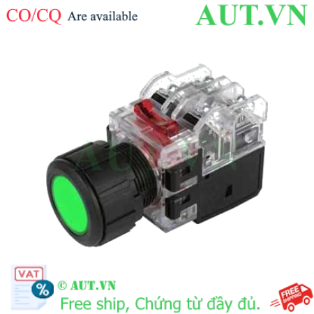 Ảnh của Công tắc nút nhấn Hanyong Nux MRX-KA1D0G, Phi 25mm, Đèn Xanh, Tiếp điểm 1NO+1NC