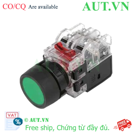 Ảnh của Công tắc nút nhấn Hanyong Nux MRX-TA1A0G | Có đèn LED, Nhấn giữ, 1NO+1NC, Xanh Lá
