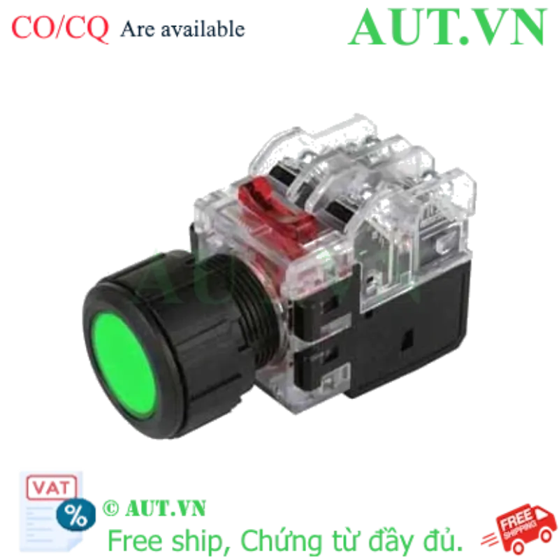 Ảnh của Nút Nhấn Giữ Hanyoung Nux MRX-KA1A0G | LED Xanh, Phi 25mm, IP65 Chính Hãng