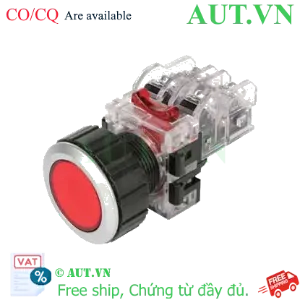 Ảnh của Nút Nhấn Nhả Hanyoung Nux MRF-AM2R Phi 30mm Đỏ (2NO+2NC) - Vành Bảo Vệ Chống Nhấn Nhầm, Vỏ Kim Loại Siêu Bền