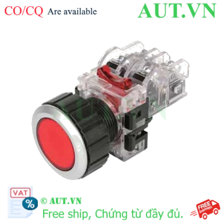 Ảnh của Nút Nhấn Nhả Hanyoung Nux MRF-AM2R D30mm Đỏ: 2NO+2NC, Vỏ Kim Loại, Chống Nhấn Nhầm
