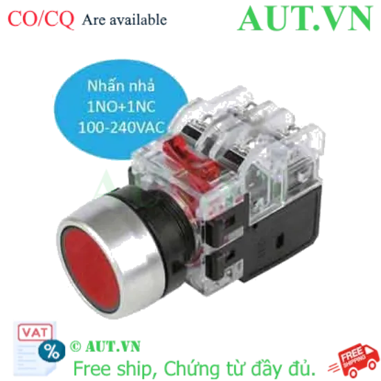 Ảnh của Nút Nhấn Hanyoung Nux MRX-RM1A0R | Ø22mm, LED Đỏ, 1NO+1NC - Chống Nước IP65, Chính Hãng AUT VN